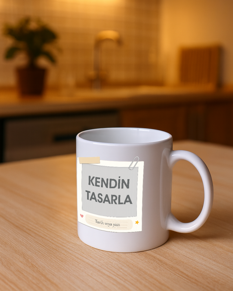 Beyaz Kupa Bardak (Sevgililer Günü)