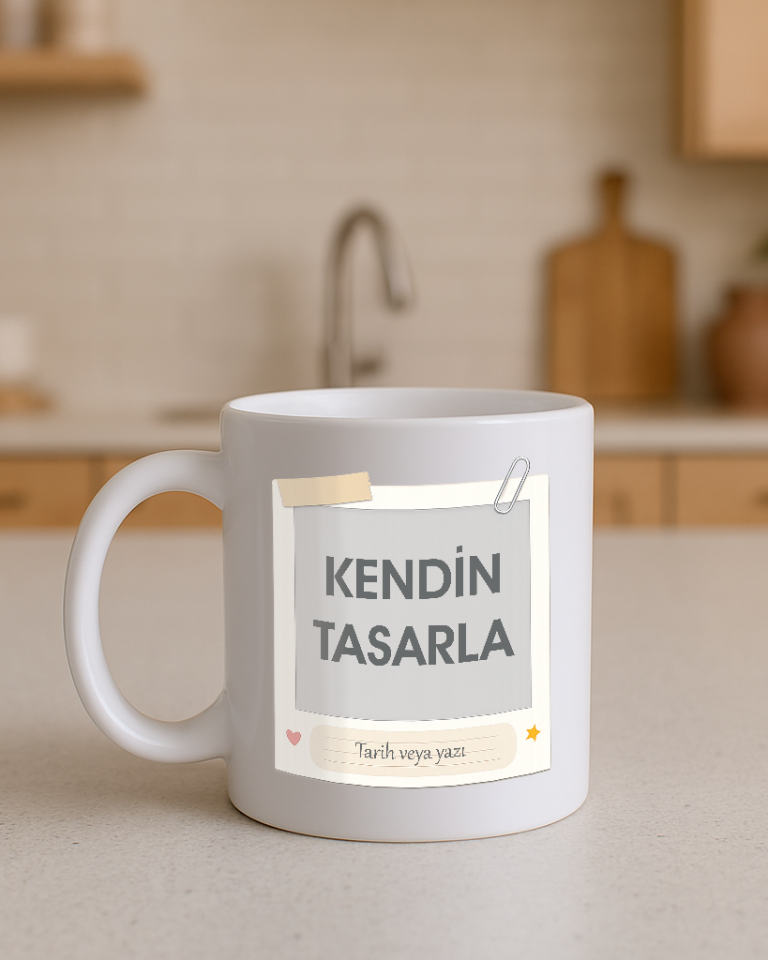 Beyaz Kupa Bardak (Sevgililer Günü)