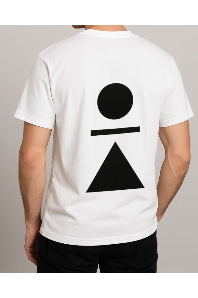 Tişört Unisex (Üçgen Yuvarlak) Erkek Beyaz - 2XL