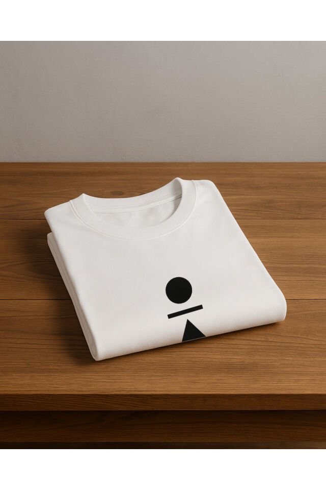 Tişört Unisex (Üçgen Yuvarlak) Erkek Beyaz - M