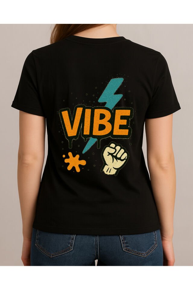 Tişört Unisex (Vibe) Kadin Si̇yah - XL