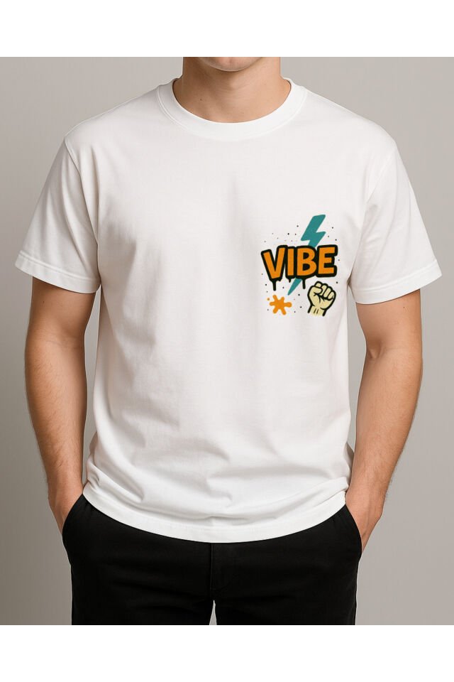 Tişört Unisex (Vibe) Erkek Beyaz - 2XL