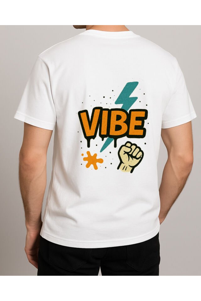 Tişört Unisex (Vibe) Erkek Beyaz - L