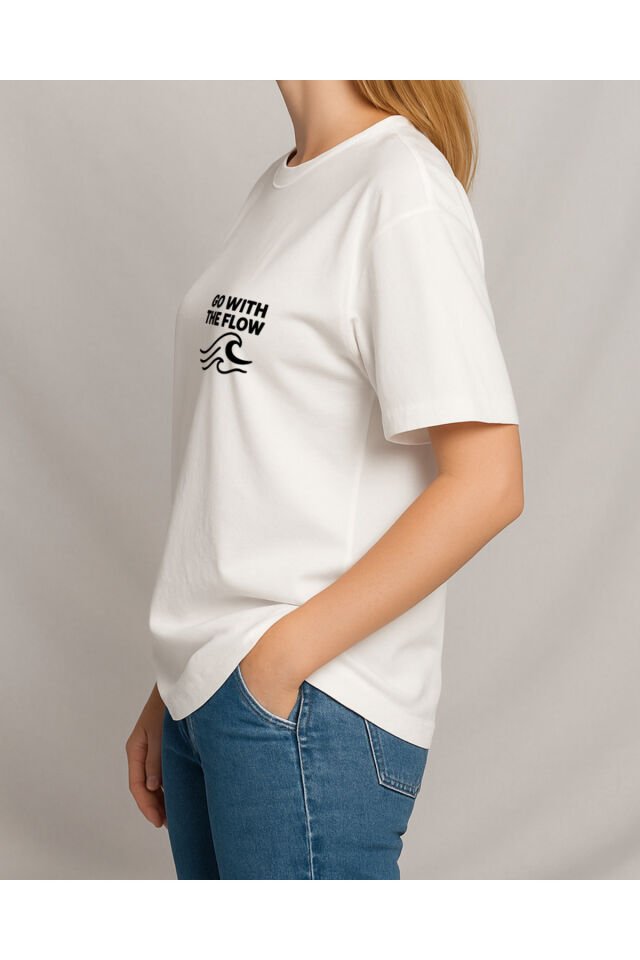 Tişört Unisex (Flow) Kadin Beyaz - XL