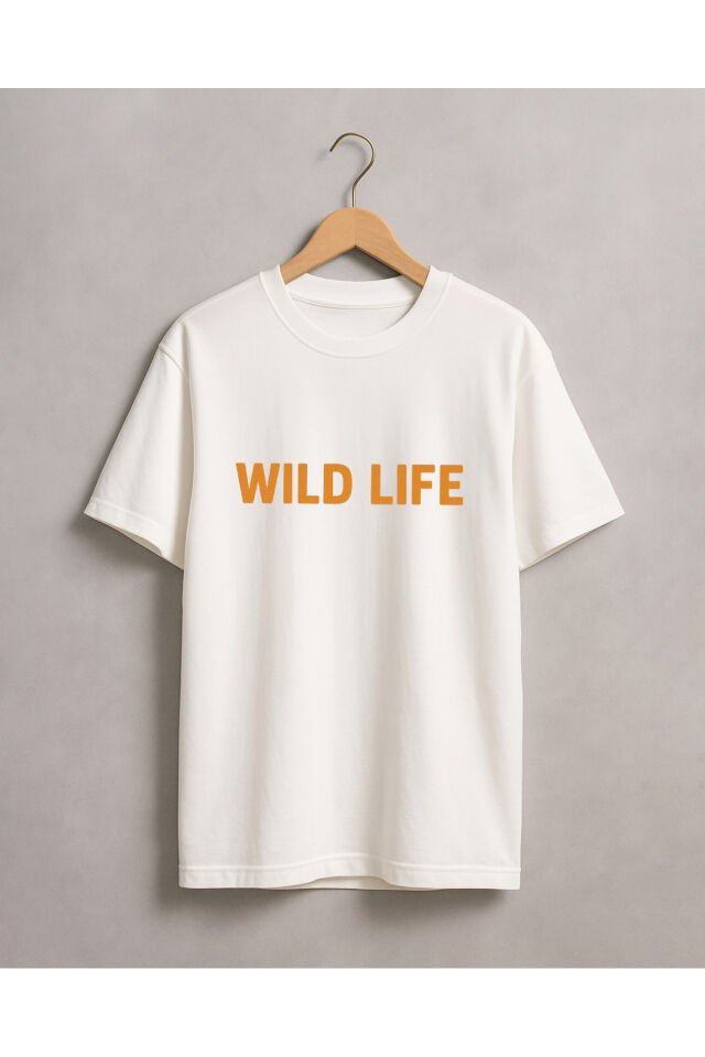 Tişört Unisex (Wild Life) Erkek Beyaz - S