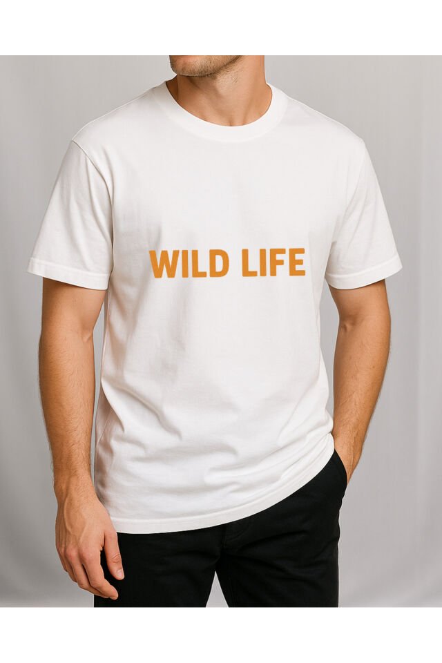 Tişört Unisex (Wild Life) Erkek Beyaz - L