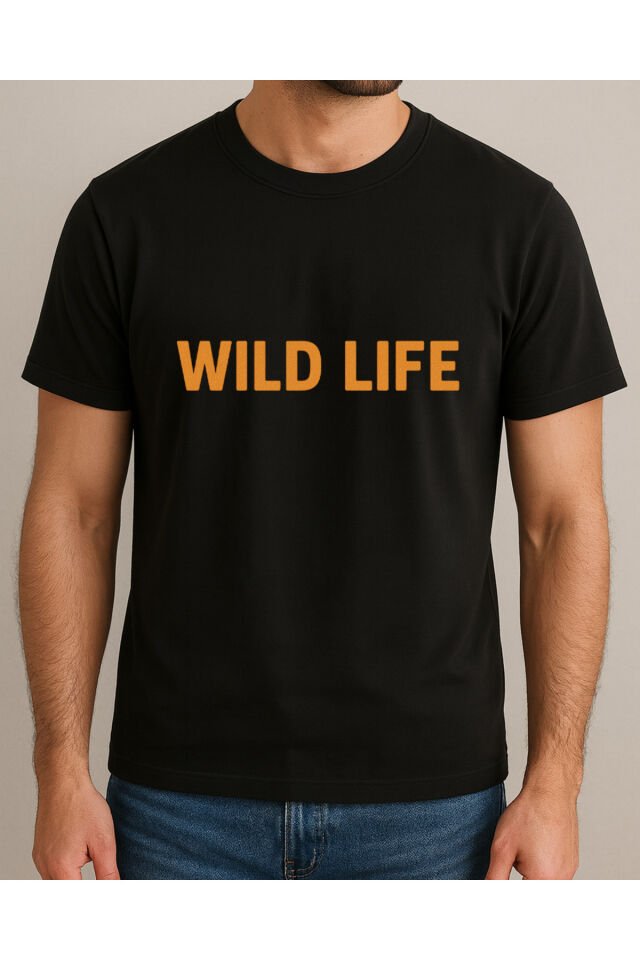 Tişört Unisex (Wild Life) Erkek Si̇yah - 10-11 Yaş