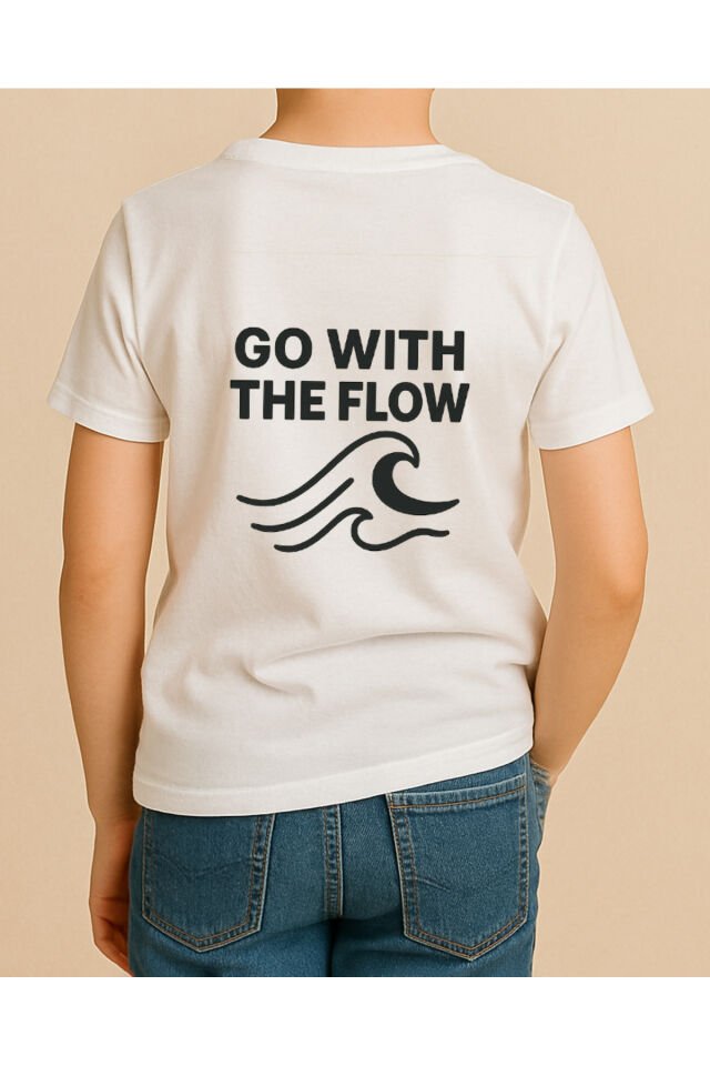 Tişört Unisex Çocuk (Flow) Erkek Beyaz - 4-5 Yaş