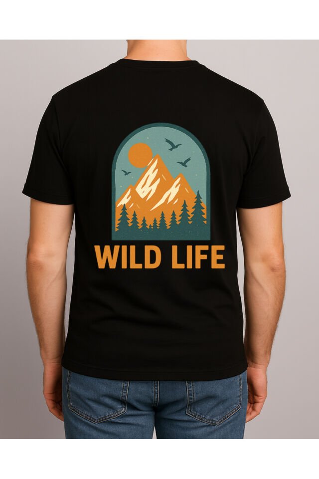 Tişört Unisex (Wild Life) Erkek Si̇yah - M
