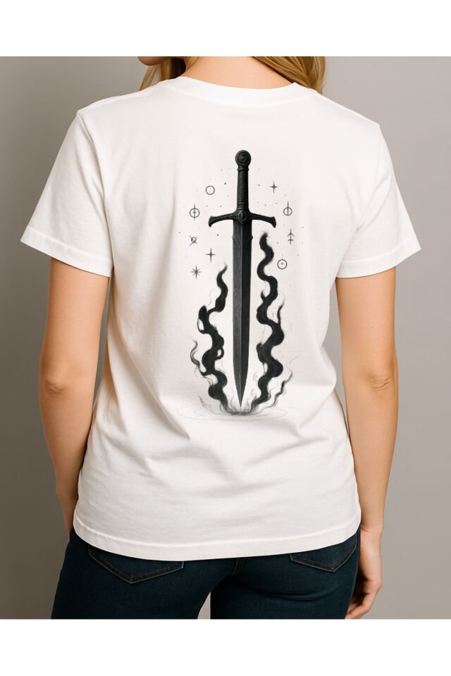 Tişört Unisex (Kılıç) Kadin Beyaz - 2XL