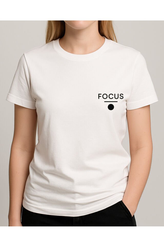 Tişört Unisex (Focus) Kadin Beyaz - XL