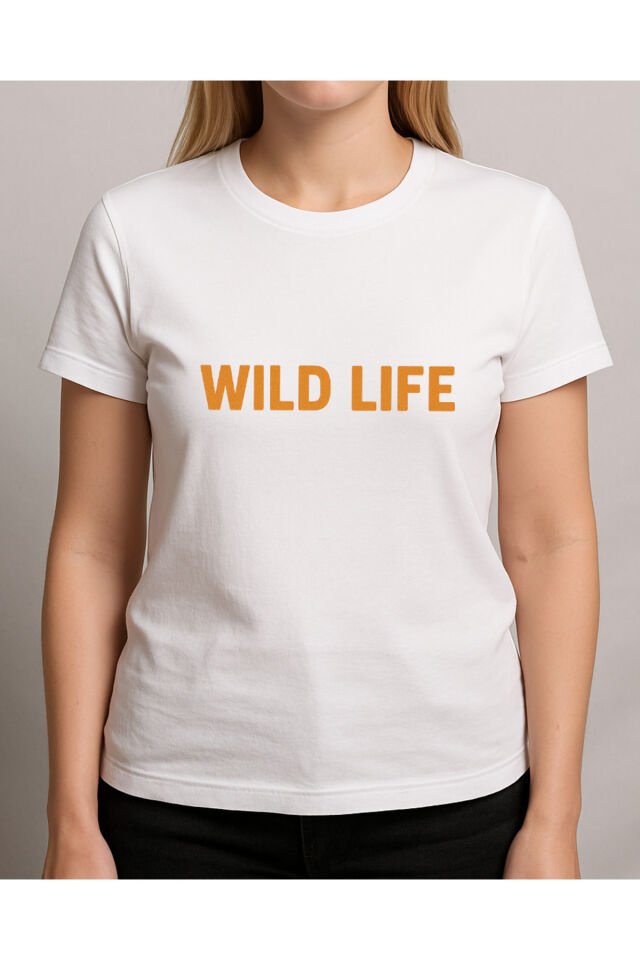 Tişört Unisex (Wild Life) Kadin Beyaz - S