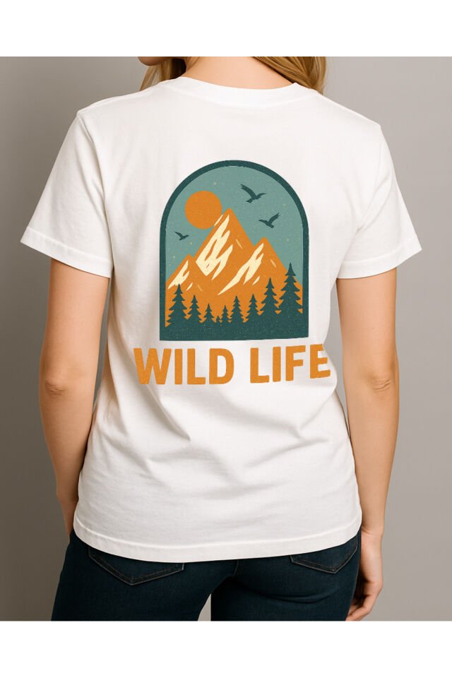 Tişört Unisex (Wild Life) Kadin Beyaz - S