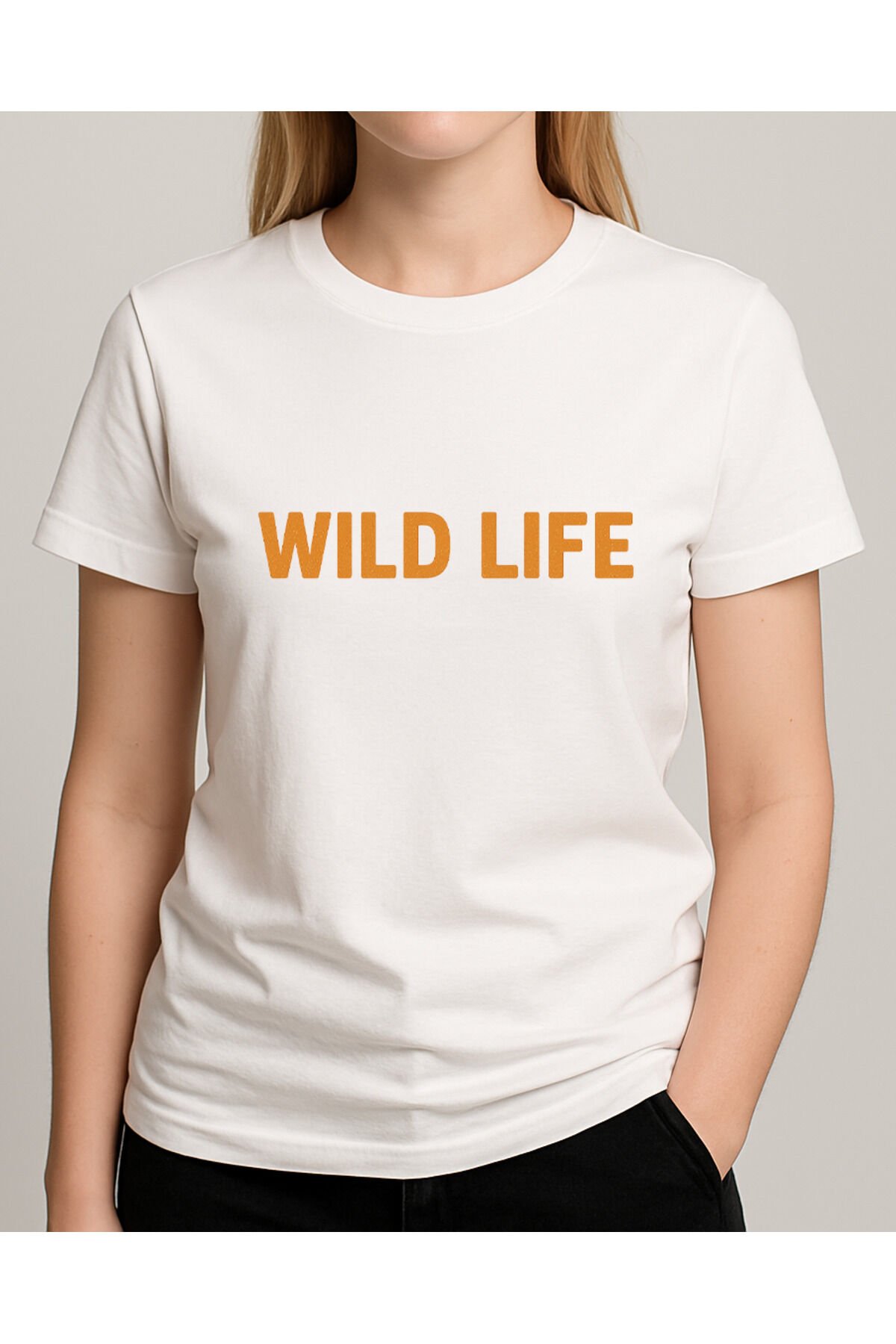 Tişört Unisex (Wild Life) Kadin Beyaz - M