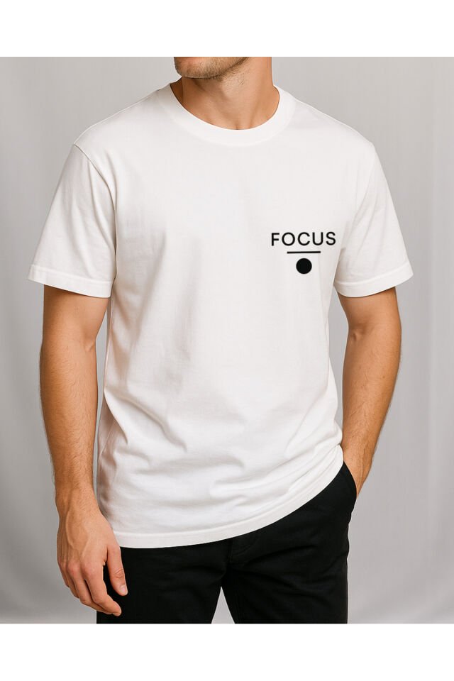 Tişört Unisex (Focus) Erkek Beyaz - M