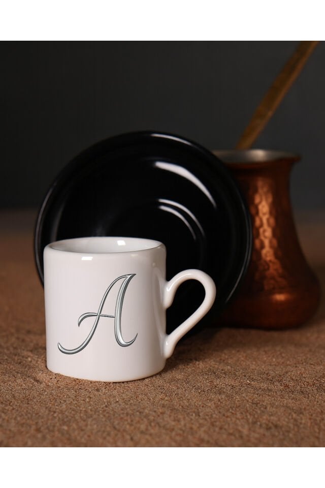 BAŞ HARF BASKILI TÜRK KAHVESİ BARDAĞI