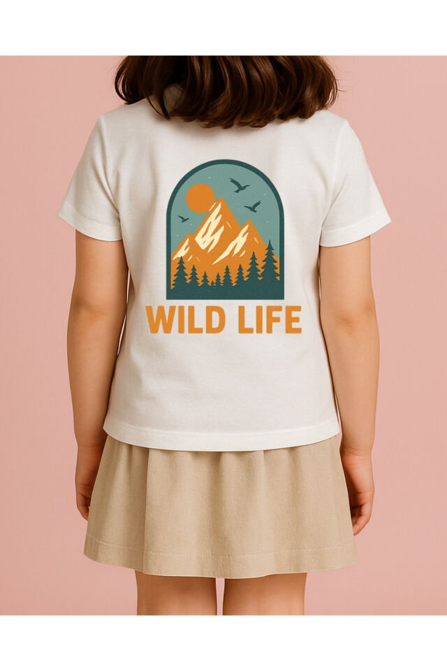 Tişört Unisex Çocuk (Wild Life) Kadin Beyaz - 10-11 Yaş