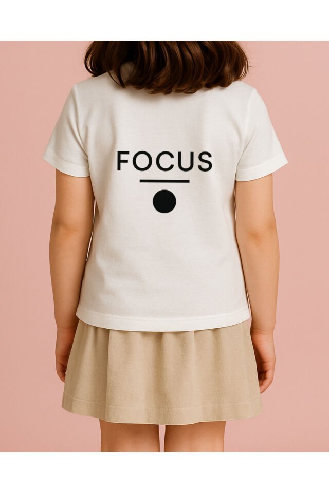 Tişört Unisex Çocuk (Focus) Kiz Beyaz - 4-5 Yaş