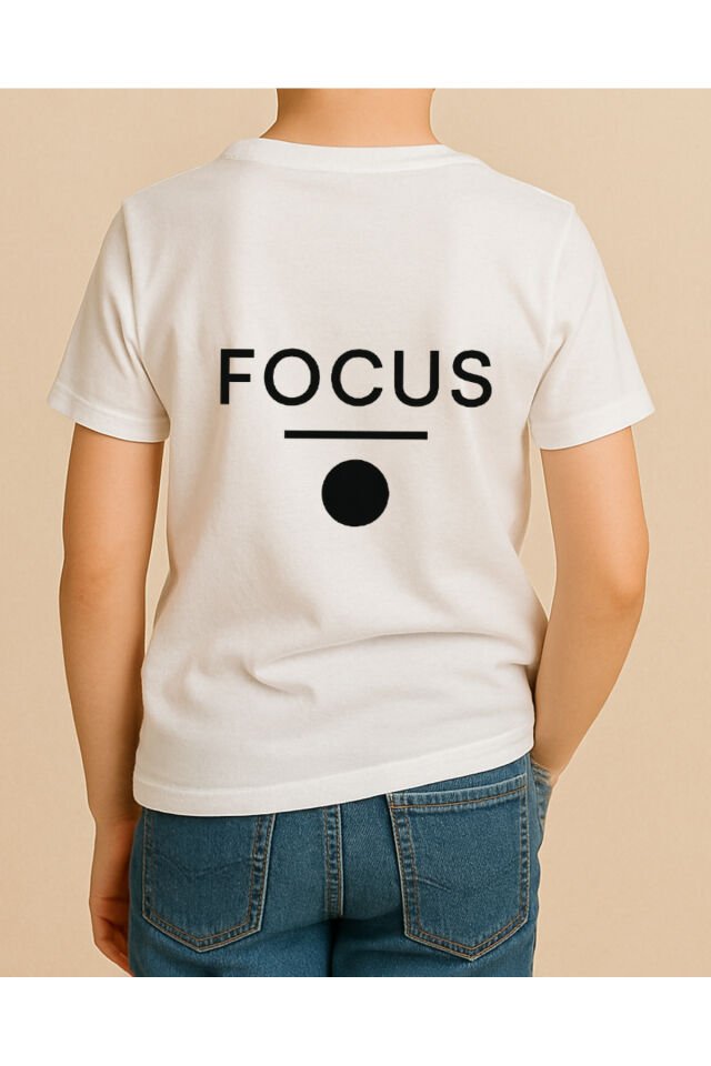 Tişört Unisex Çocuk (Focus) Erkek Beyaz - 10-11 Yaş