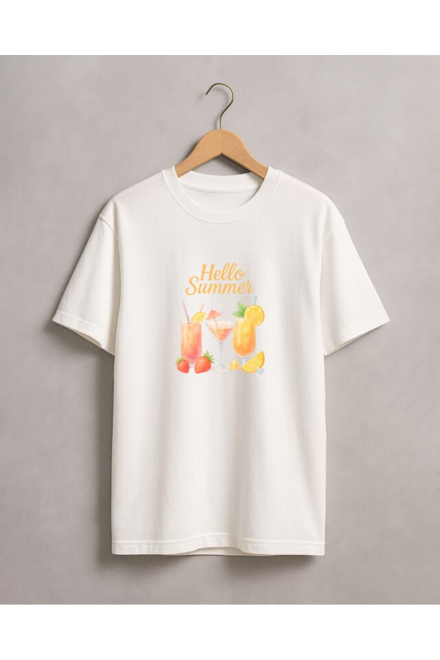 Tişört Unisex (Kokteyl) Kadin Beyaz - L