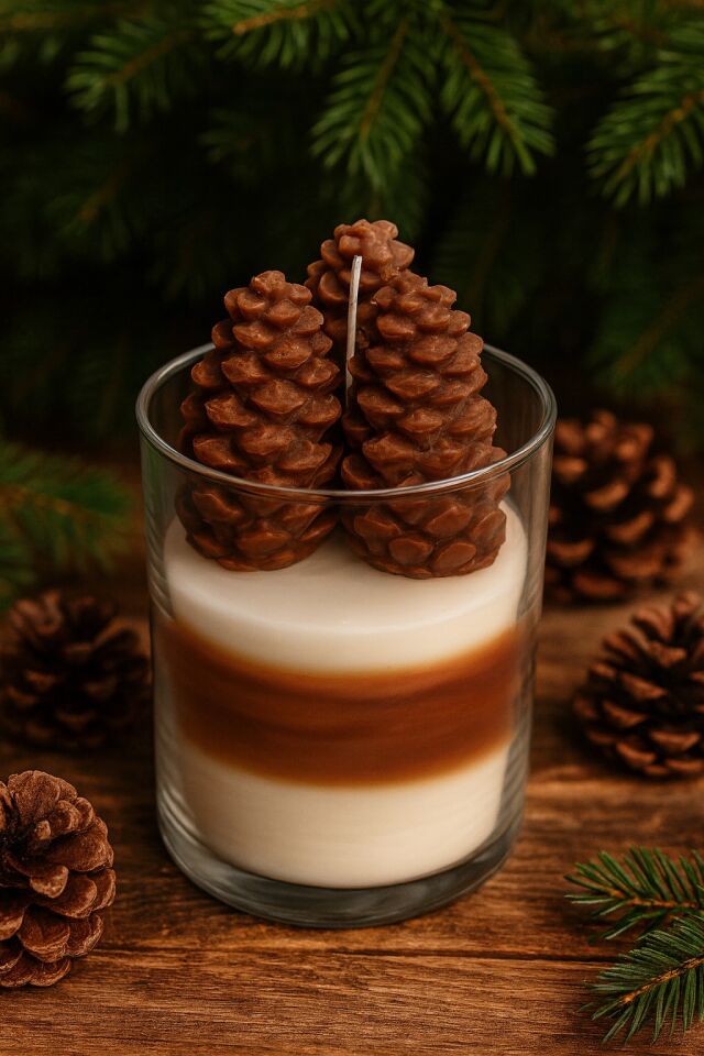 Kozalak Görünümlü Kokulu Mum