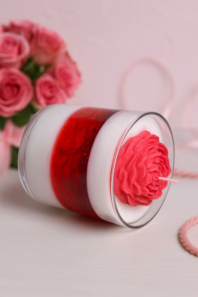 Gül Görünümlü Kokulu Mum