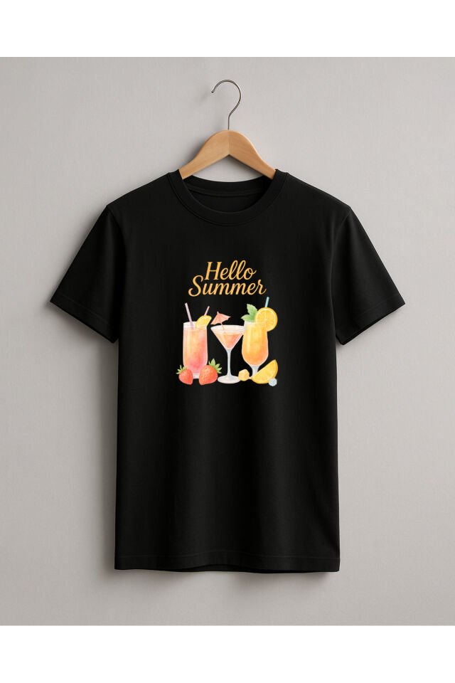 Tişört Unisex (Kokteyl) Erkek Si̇yah - 2XL