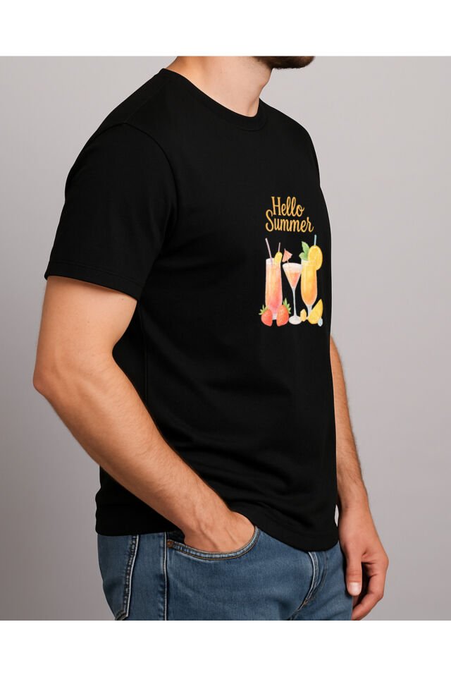 Tişört Unisex (Kokteyl) Erkek Si̇yah - M