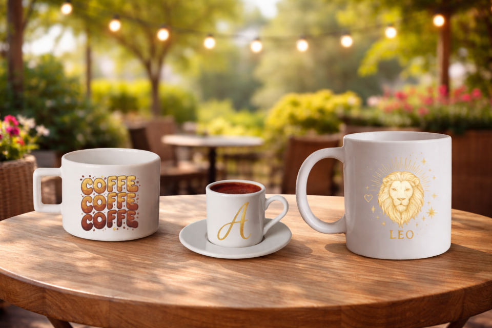 Üçlü Baskılı Kupa Seti