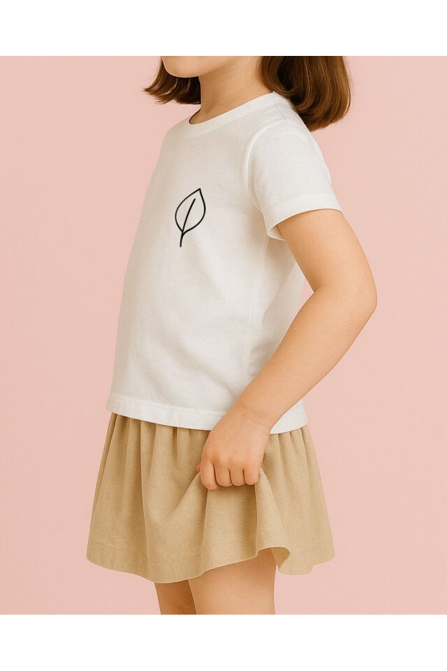Tişört Unisex Çocuk (Yaprak) Kiz Beyaz - 10-11 Yaş