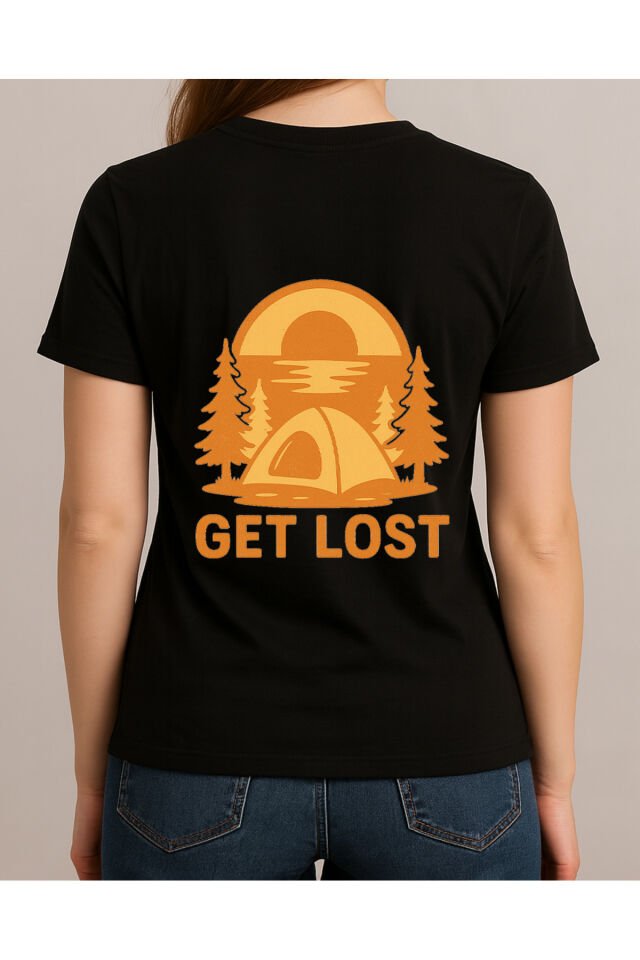 Tişört Unisex (Get Lost) Kadin Si̇yah - 4-5 Yaş