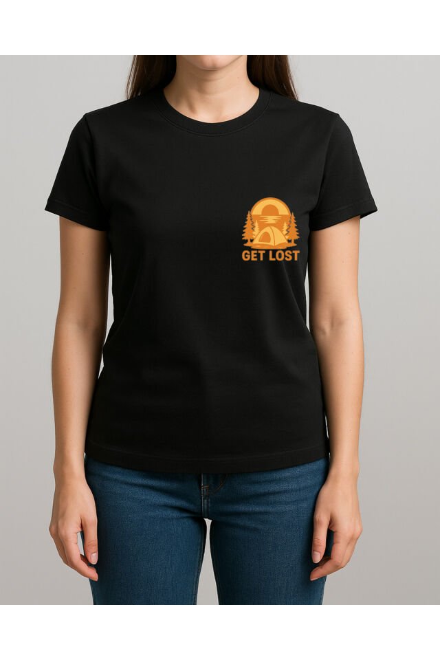 Tişört Unisex (Get Lost) Kadin Si̇yah - 2XL