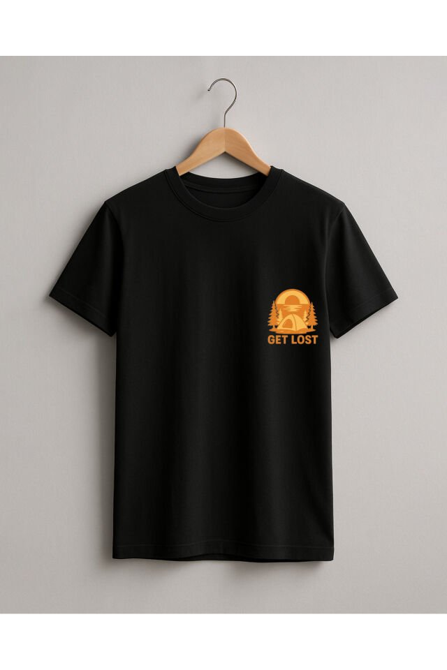Tişört Unisex (Get Lost) Kadin Si̇yah - L