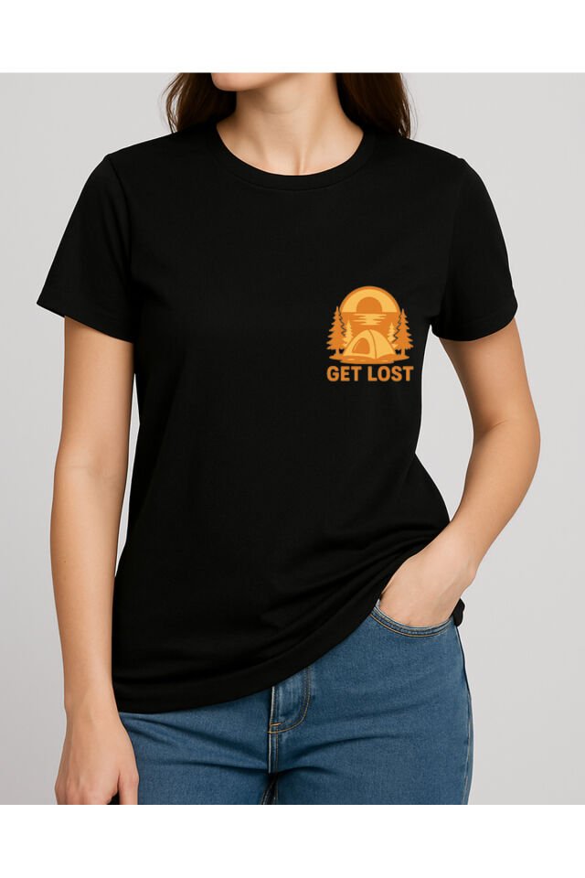 Tişört Unisex (Get Lost) Kadin Si̇yah - XL
