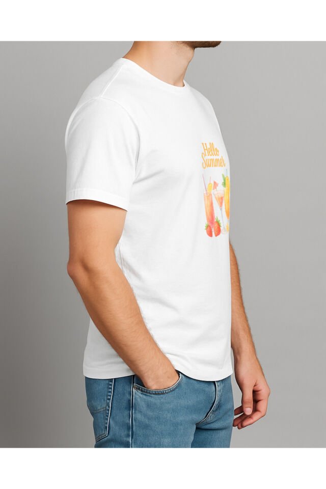 Tişört Unisex (Kokteyl) Erkek Beyaz - 2XL