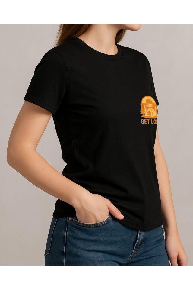 Tişört Unisex (Get Lost) Kadin Si̇yah - M