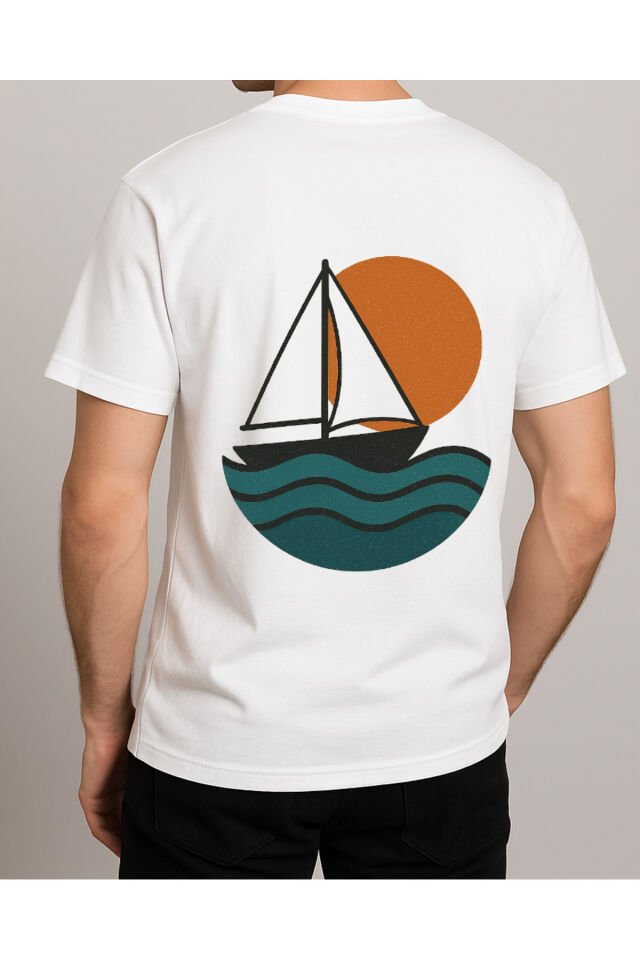Tişört Unisex (Yelkenli) Erkek Beyaz - 2XL