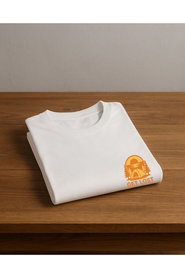 Tişört Unisex (Get Lost) Erkek Beyaz - M