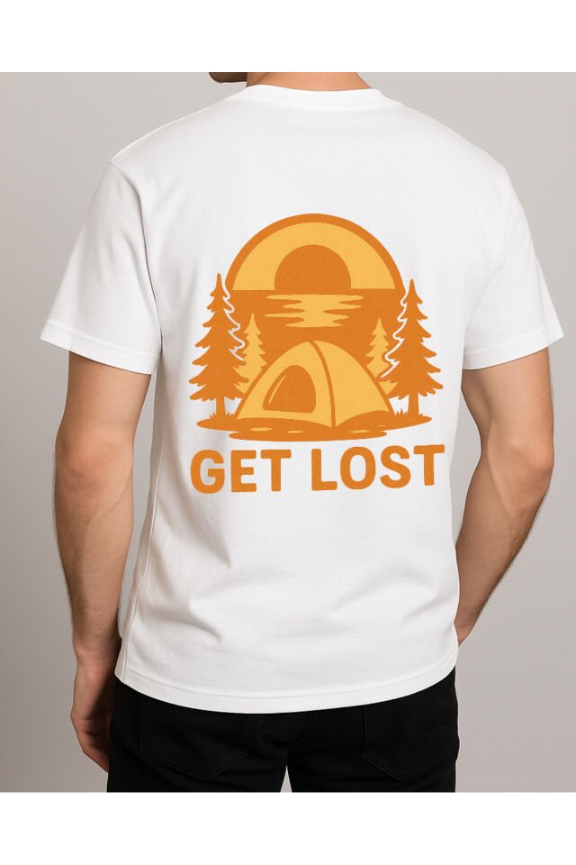 Tişört Unisex (Get Lost) Erkek Beyaz - 2XL