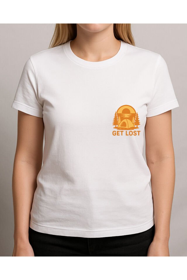 Tişört Unisex (Get Lost) Kadin Beyaz - S