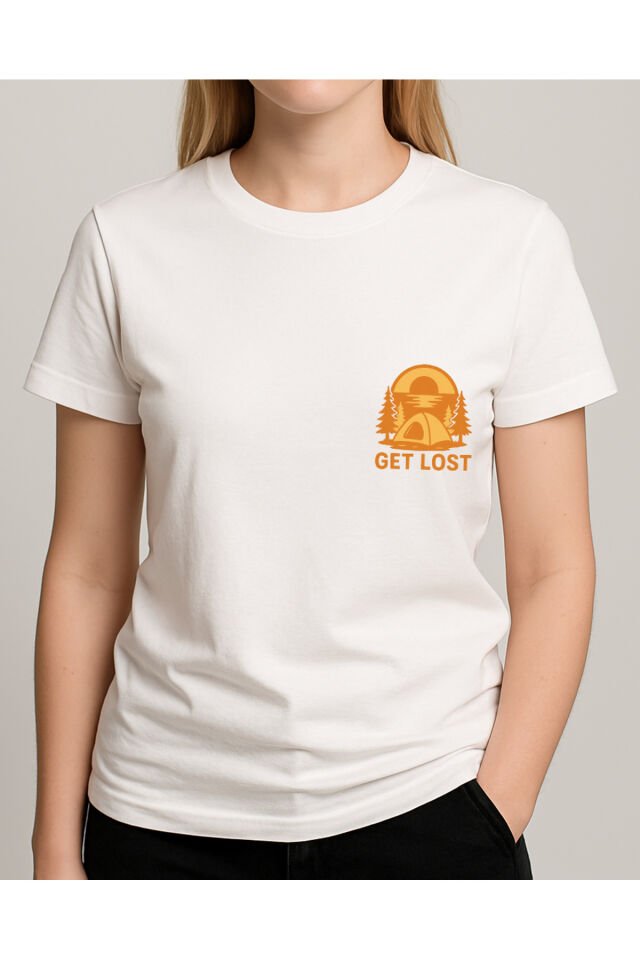 Tişört Unisex (Get Lost) Kadin Beyaz - S