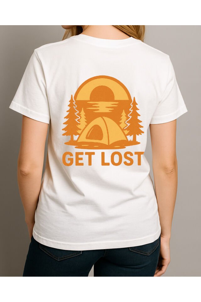 Tişört Unisex (Get Lost) Kadin Beyaz - M