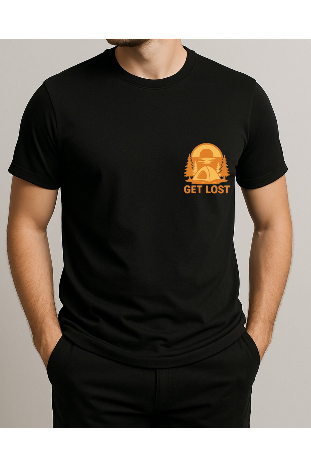 Tişört Unisex (Get Lost) Erkek Si̇yah - M