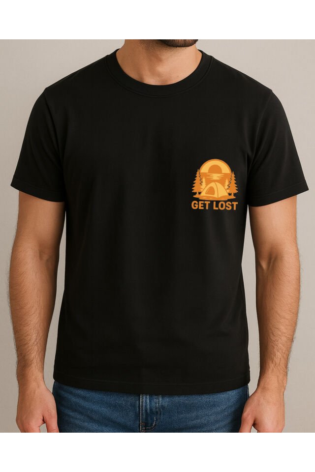 Tişört Unisex (Get Lost) Erkek Si̇yah - 2XL