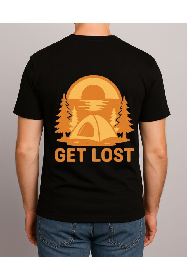 Tişört Unisex (Get Lost) Erkek Si̇yah - 2XL