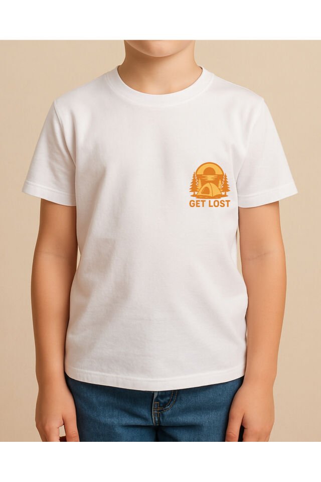 Tişört Unisex Çocuk (Get Lost) Erkek Beyaz - 4-5 Yaş