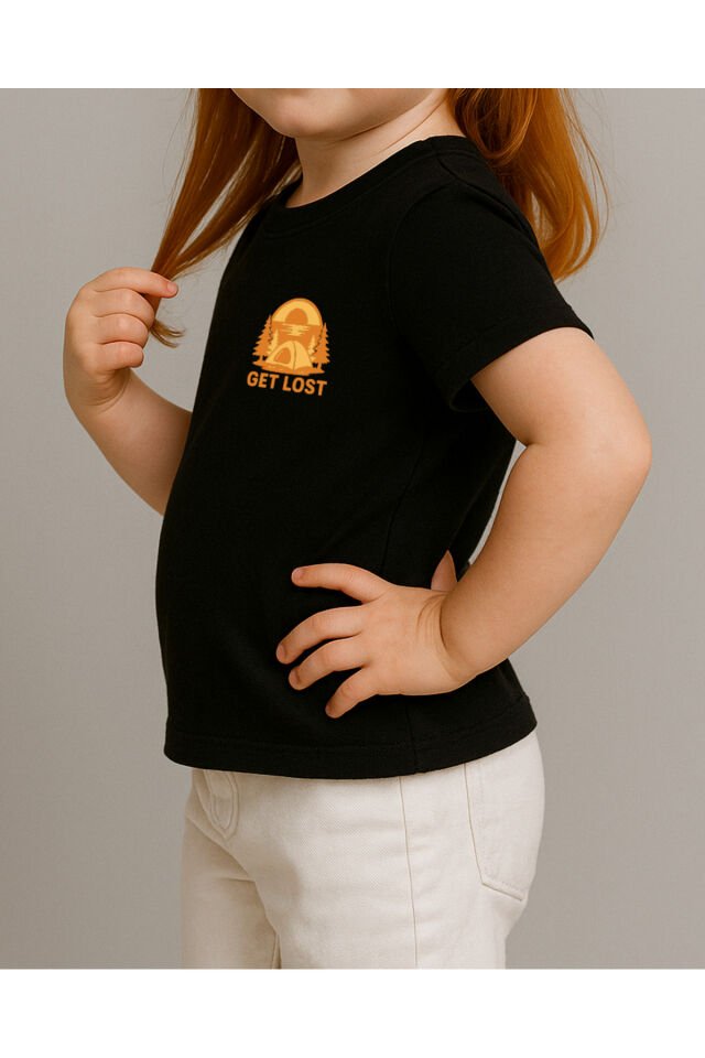 Tişört Unisex Çocuk (Get Lost) Kiz Si̇yah - 4-5 Yaş