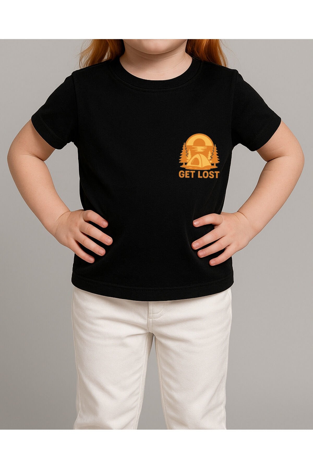 Tişört Unisex Çocuk (Get Lost) Kiz Si̇yah - 4-5 Yaş