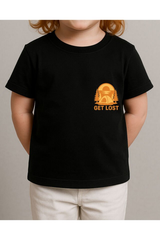 Tişört Unisex Çocuk (Get Lost) Kiz Si̇yah - 10-11 Yaş