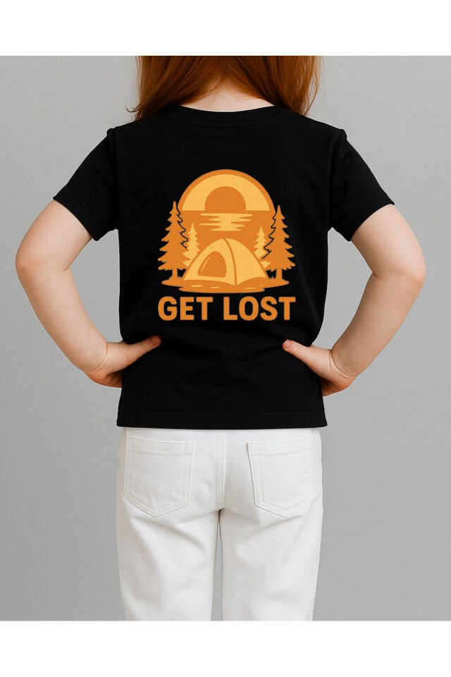 Tişört Unisex Çocuk (Get Lost) Kiz Si̇yah - 10-11 Yaş